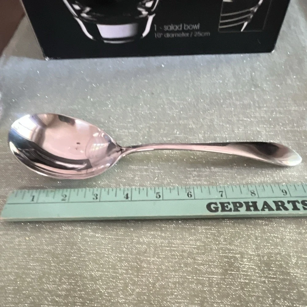 Tarnow Poland Mouth-Blown Crystal Bowl 10 inch plus Gorham 18/8 Serving Spoon